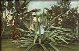 Girl Canvas Paintings - Girl in Century Plant, Maguey, Agave